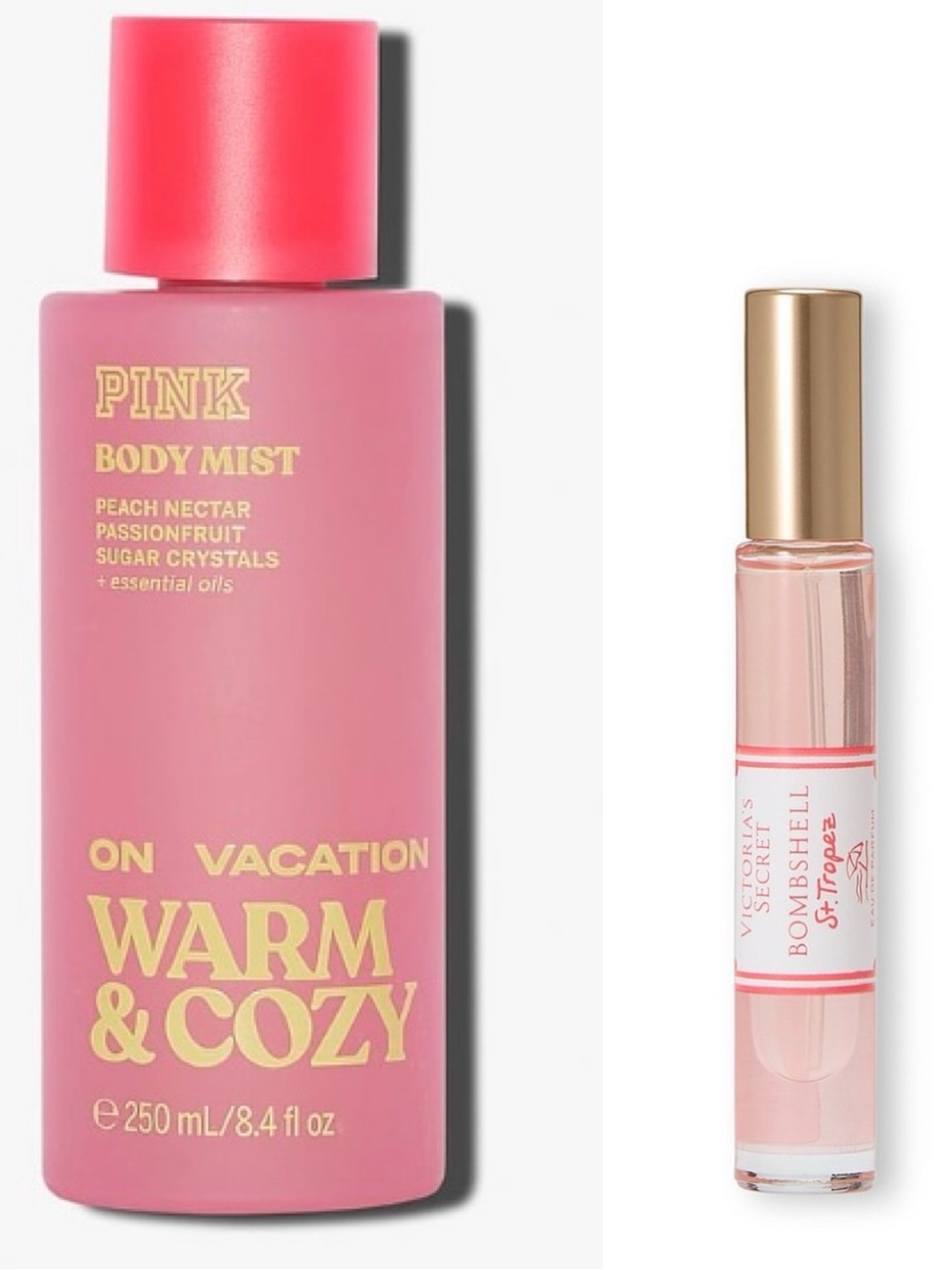 🧡Victoria’s Secret Bombshell St. Tropez  + PINK Warm & Cozy ON VACATION *RARE*